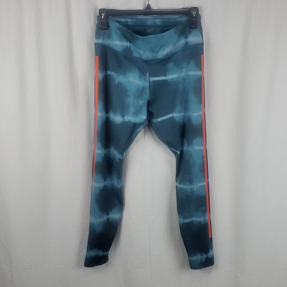 Nike Dri-FIT One Luxe Mid Rise Blue & White Tie-Dye Leggings
